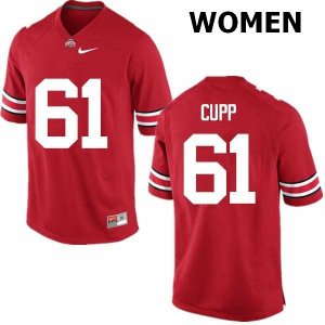 Women's Ohio State Buckeyes #61 Gavin Cupp Red Nike NCAA College Football Jersey June GRV8844LO